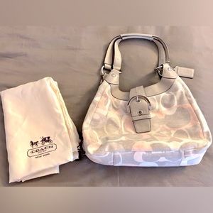 Grey & Blush Coach logo bag
